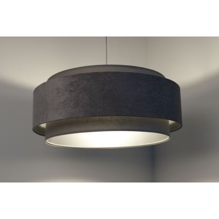 Lampadario a sospensione con filo DOBLO 1xE27/60W/230V grigio/argento d.60 cm