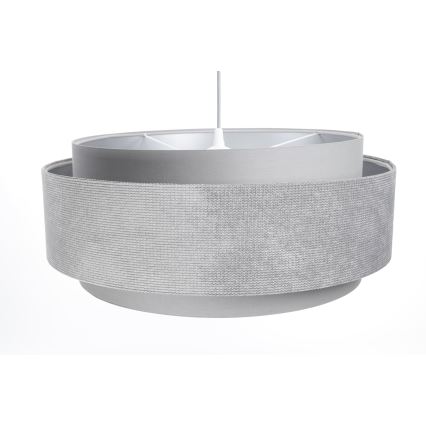 Lampadario a sospensione con filo DOBLO 1xE27/60W/230V grigio/argento d.60 cm