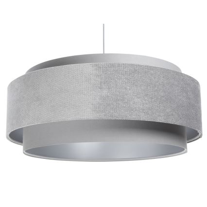 Lampadario a sospensione con filo DOBLO 1xE27/60W/230V grigio/argento d.60 cm