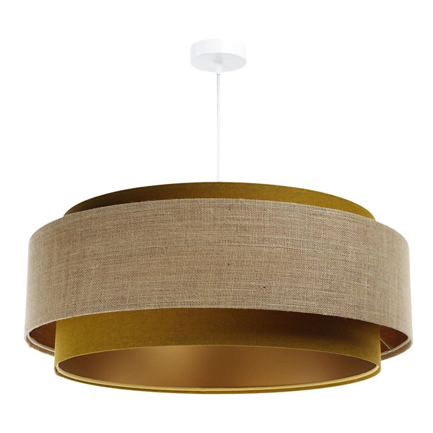 Lampadario a sospensione con filo DOBLO 1xE27/60W/230V oro/beige d.60 cm