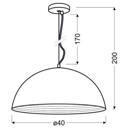 Lampadario a sospensione con filo DORADA 1xE27/60W/230V cromo