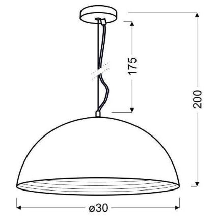 Lampadario a sospensione con filo DORADA 1xE27/60W/230V rame