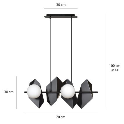 Lampadario a sospensione con filo DRIFTON 4xE14/10W/230V nero