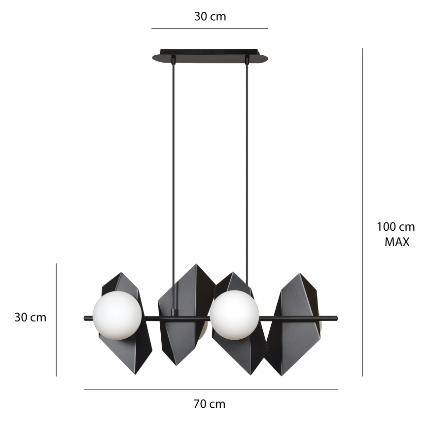 Lampadario a sospensione con filo DRIFTON 4xE14/10W/230V nero