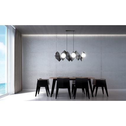 Lampadario a sospensione con filo DRIFTON 6xE14/10W/230V nero