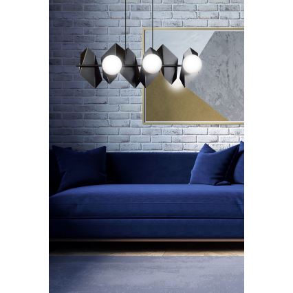 Lampadario a sospensione con filo DRIFTON 6xE14/10W/230V nero