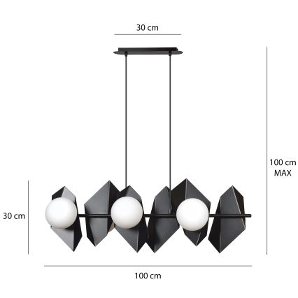 Lampadario a sospensione con filo DRIFTON 6xE14/10W/230V nero