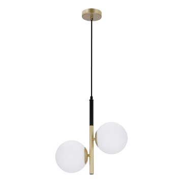 Lampadario a sospensione con filo DUO 2xE14/40W/230V oro/nero