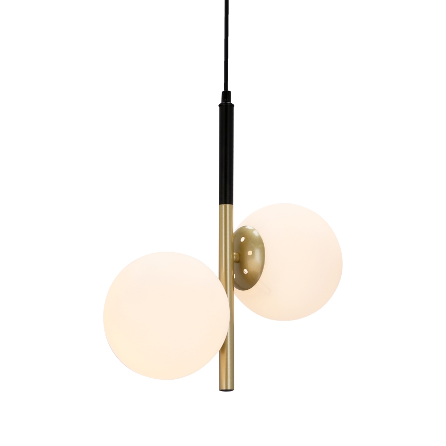 Lampadario a sospensione con filo DUO 2xE14/40W/230V oro/nero