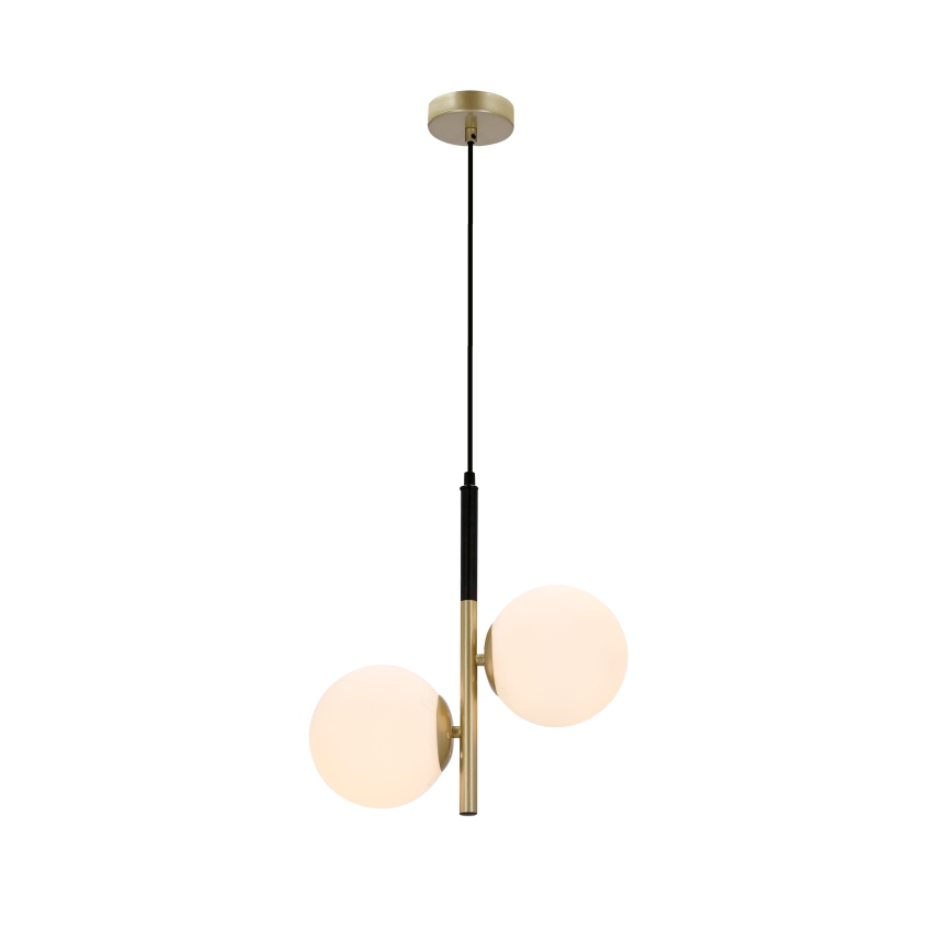 Lampadario a sospensione con filo DUO 2xE14/40W/230V oro/nero