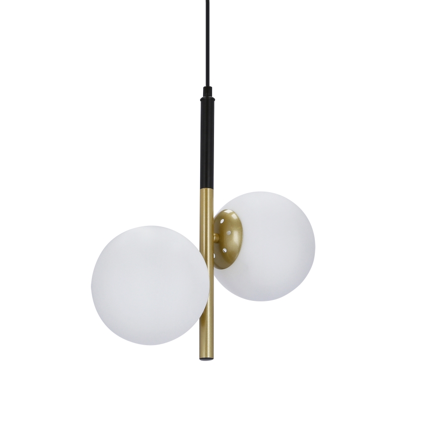 Lampadario a sospensione con filo DUO 2xE14/40W/230V oro/nero