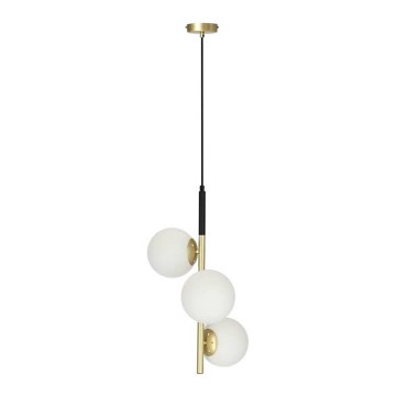 Lampadario a sospensione con filo DUO 3xE14/40W/230V oro/nero