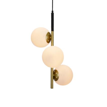 Lampadario a sospensione con filo DUO 3xE14/40W/230V oro/nero