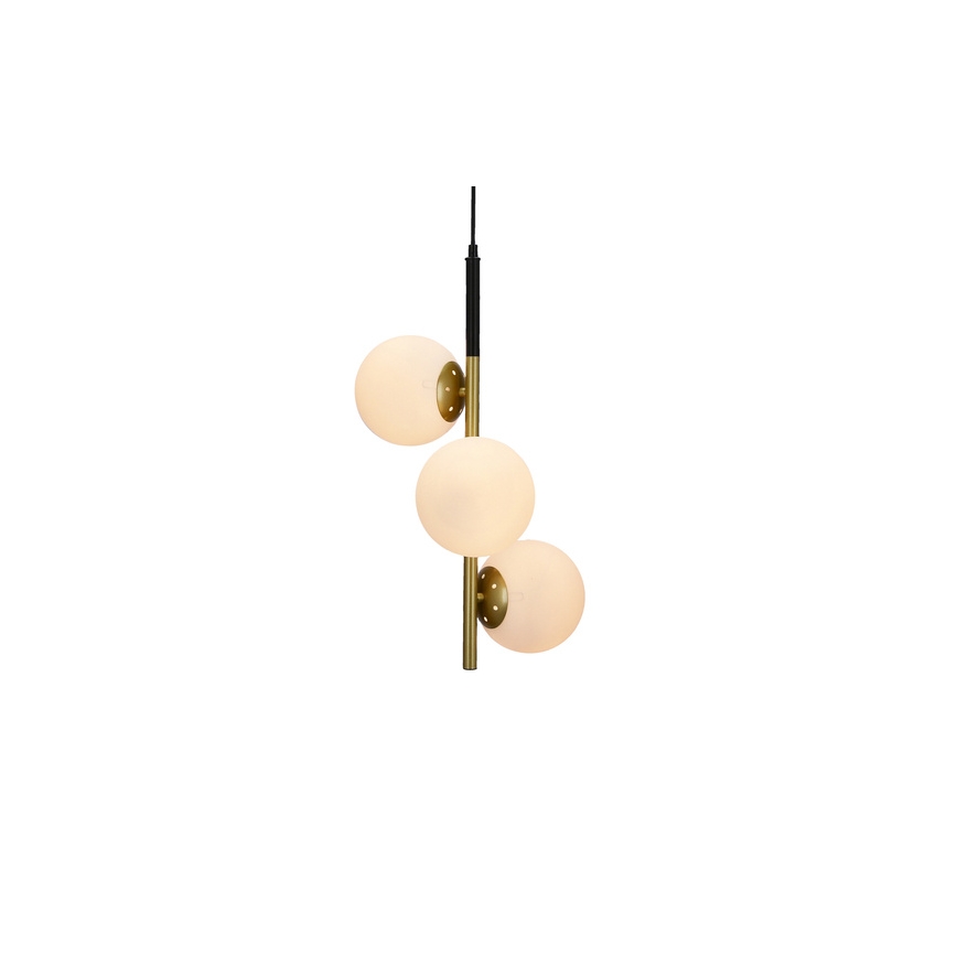 Lampadario a sospensione con filo DUO 3xE14/40W/230V oro/nero
