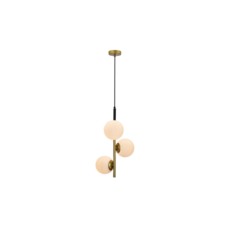 Lampadario a sospensione con filo DUO 3xE14/40W/230V oro/nero