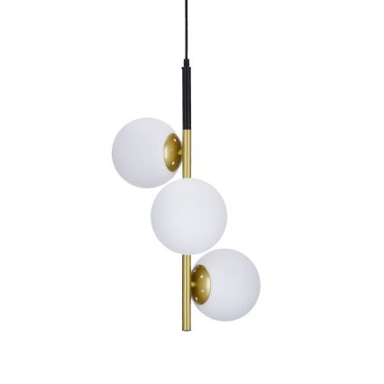 Lampadario a sospensione con filo DUO 3xE14/40W/230V oro/nero