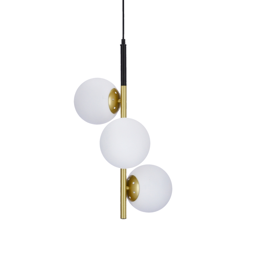 Lampadario a sospensione con filo DUO 3xE14/40W/230V oro/nero
