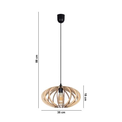 Lampadario a sospensione con filo EARTH 1xE27/60W/230V nero/beige