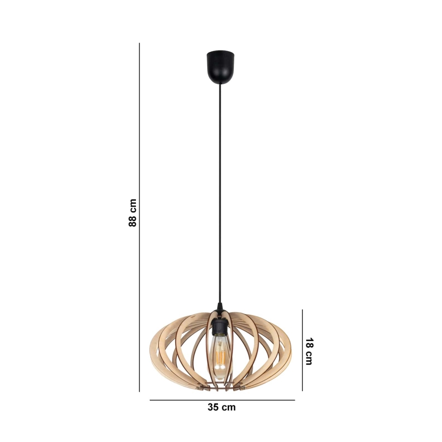 Lampadario a sospensione con filo EARTH 1xE27/60W/230V nero/beige