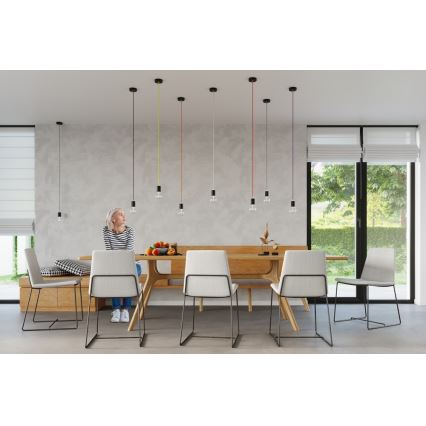 Lampadario a sospensione con filo EDISON 1xE27/60W/230V arancione