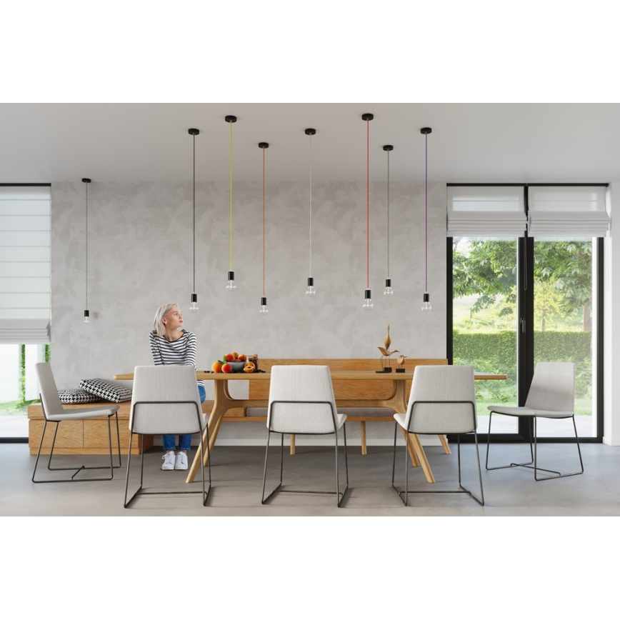 Lampadario a sospensione con filo EDISON 1xE27/60W/230V arancione