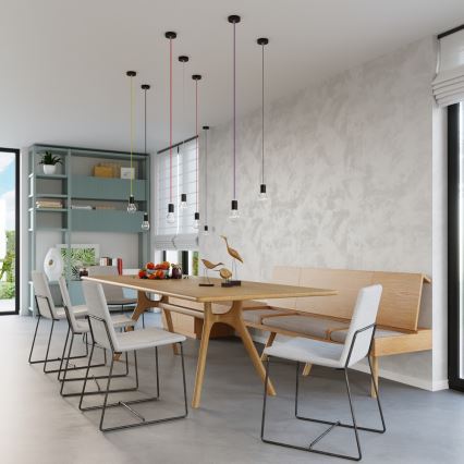 Lampadario a sospensione con filo EDISON 1xE27/60W/230V arancione