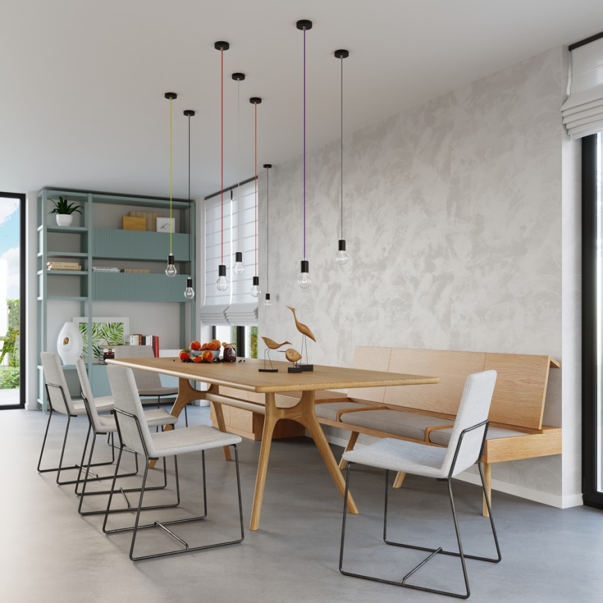 Lampadario a sospensione con filo EDISON 1xE27/60W/230V arancione