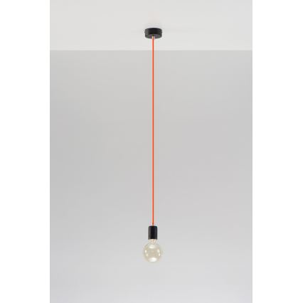 Lampadario a sospensione con filo EDISON 1xE27/60W/230V arancione