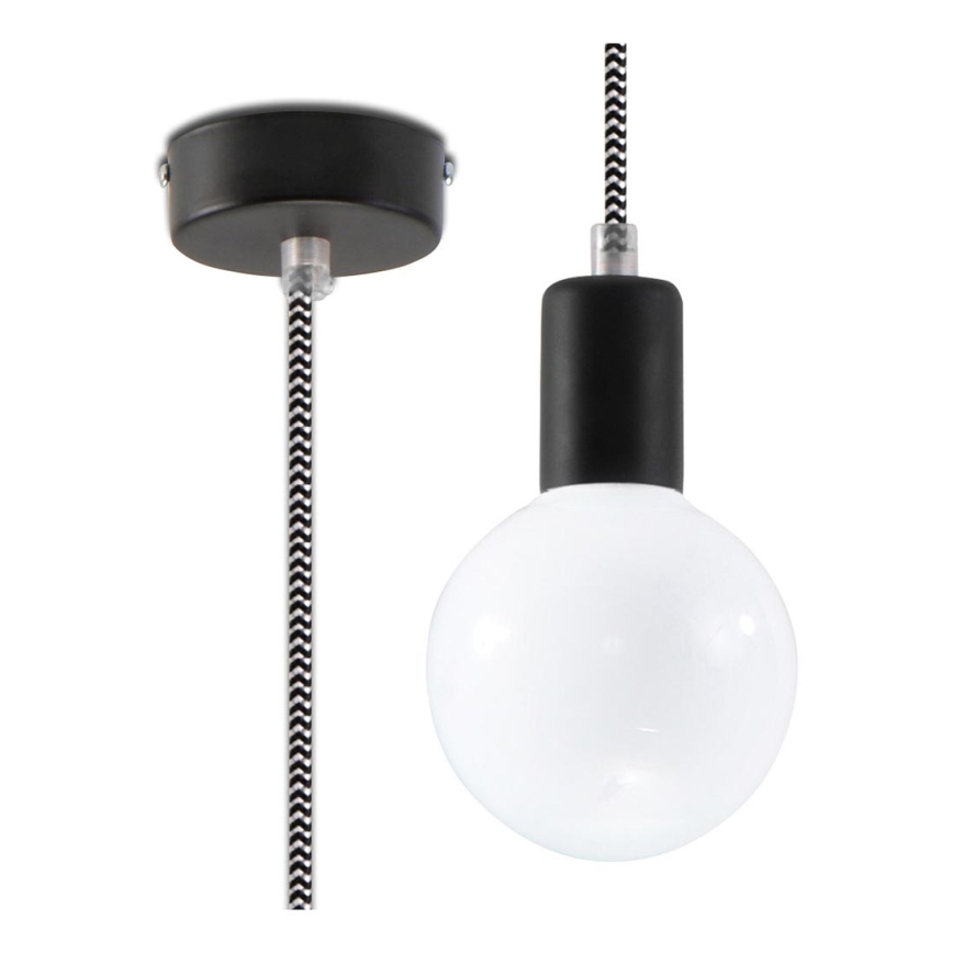 Lampadario a sospensione con filo EDISON 1xE27/60W/230V nero, bianco