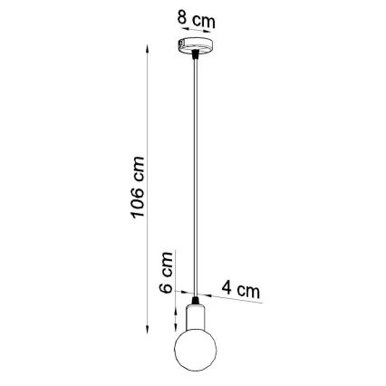 Lampadario a sospensione con filo EDISON 1xE27/60W/230V nero