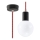 Lampadario a sospensione con filo EDISON 1xE27/60W/230V nero, rosso