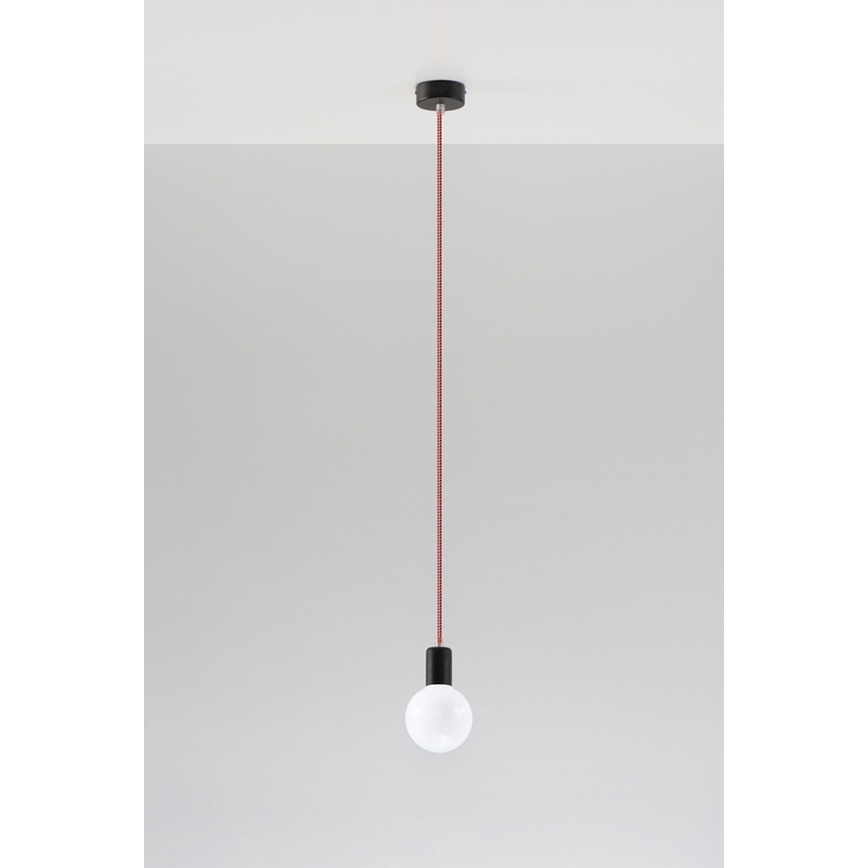 Sollux SL.0158 - Lampadario a sospensione con filo EDISON 1xE27/60W/230V nero, rosso