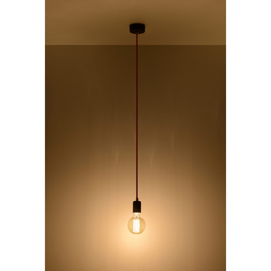 Sollux SL.0158 - Lampadario a sospensione con filo EDISON 1xE27/60W/230V nero, rosso