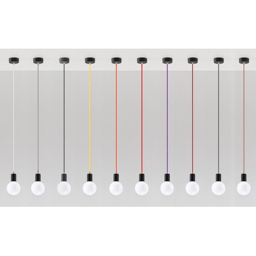 Sollux SL.0158 - Lampadario a sospensione con filo EDISON 1xE27/60W/230V nero, rosso