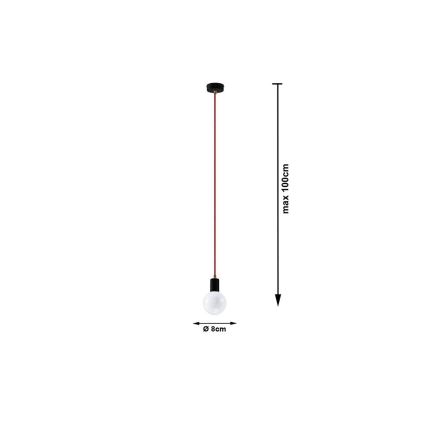 Sollux SL.0158 - Lampadario a sospensione con filo EDISON 1xE27/60W/230V nero, rosso