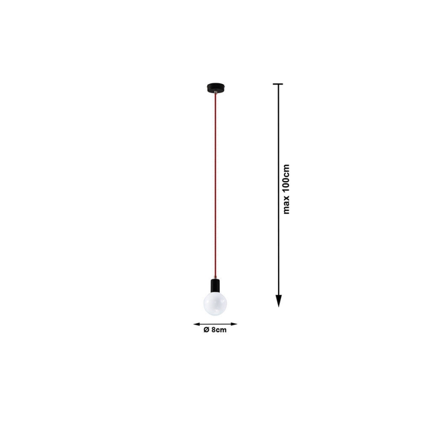 Sollux SL.0158 - Lampadario a sospensione con filo EDISON 1xE27/60W/230V nero, rosso