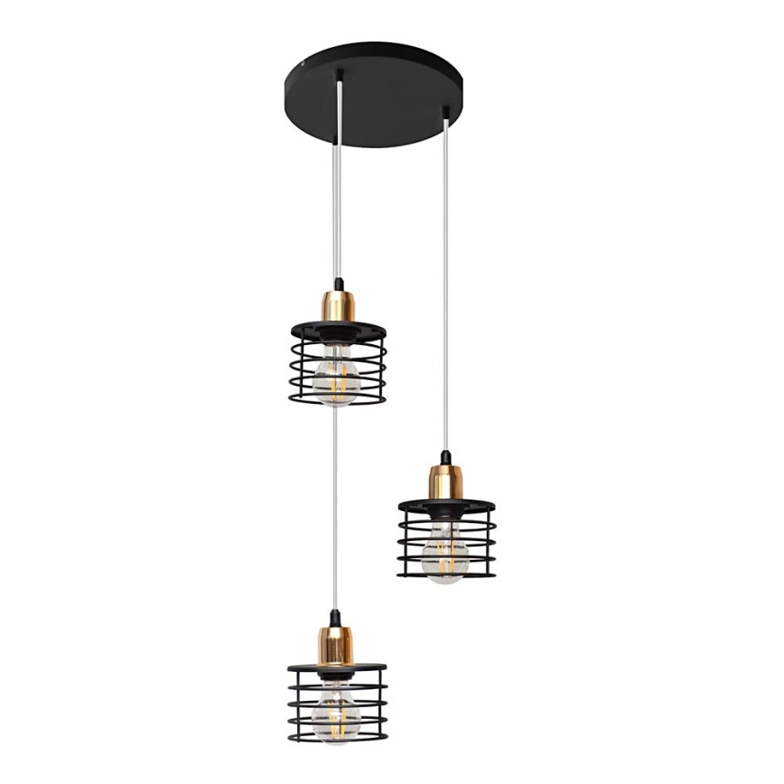 Lampadario a sospensione con filo EDISON 3xE27/15W/230V