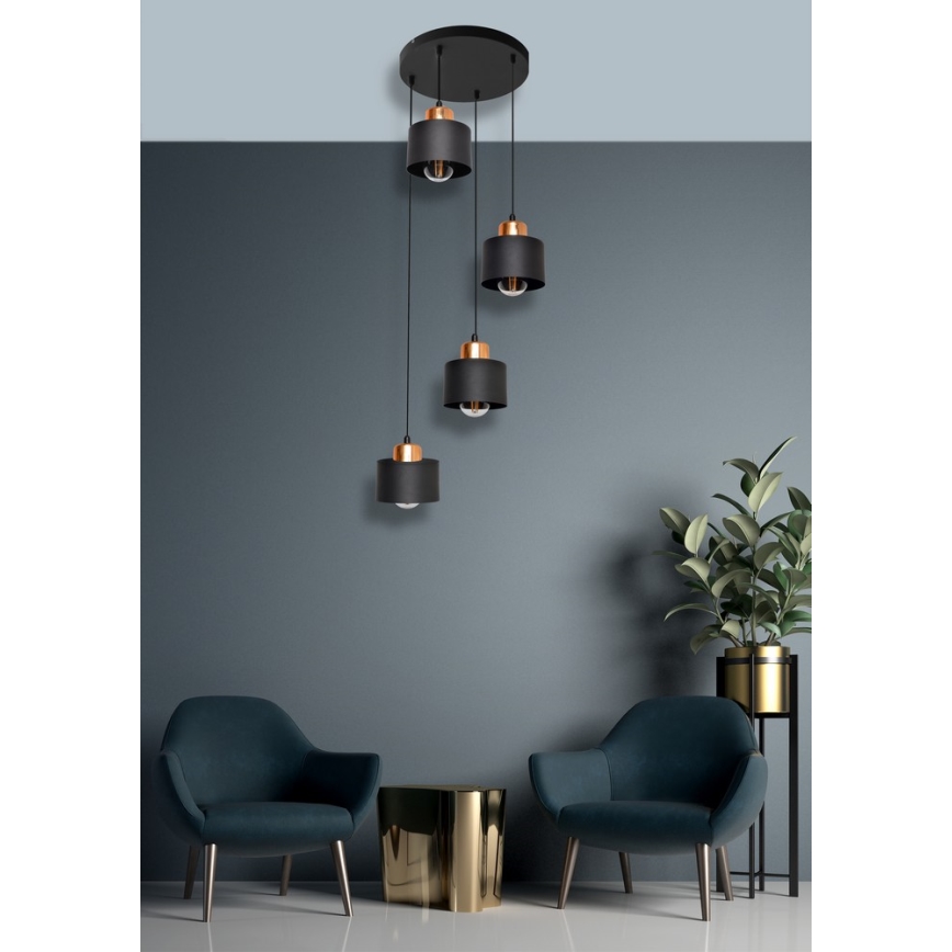 Lampadario a sospensione con filo EDISON 4xE27/15W/230V