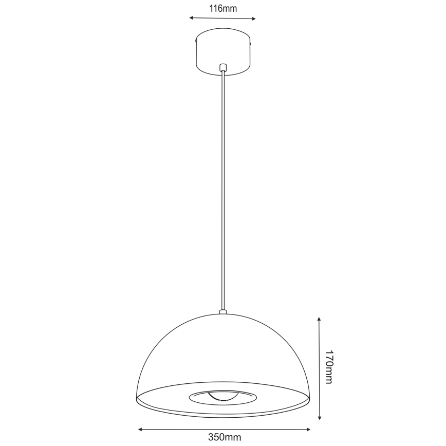 Lampadario a sospensione con filo ELGUND 1xE27/15W/230V ottone
