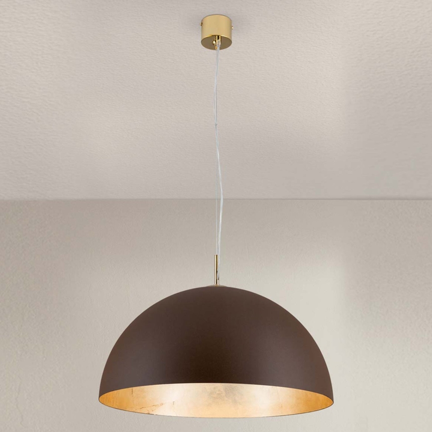 Lampadario a sospensione con filo ELIANO 1xE27/60W/230V diametro 50 cm marrone/oro