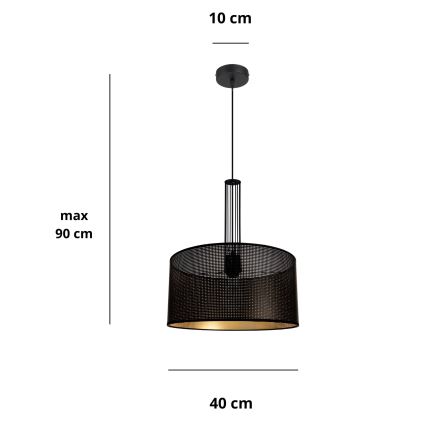 Lampadario a sospensione con filo ELIS 1xE27/60W/230V diametro 40 cm