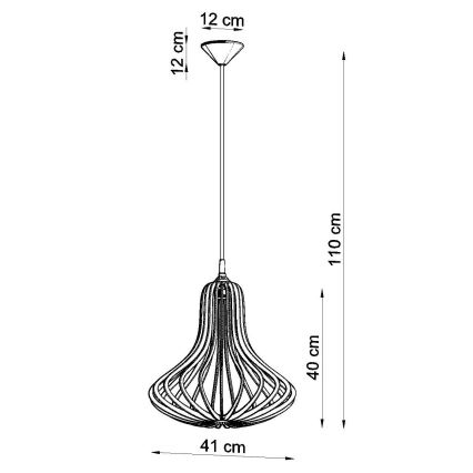 Lampadario a sospensione con filo ELZA 1xE27/60W/230V