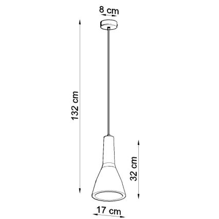 Lampadario a sospensione con filo EMPOLI 1xE27/15W/230V bianco