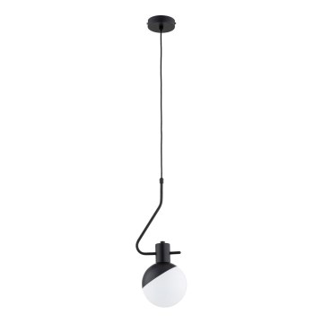Lampadario a sospensione con filo ENIGMA 1xE14/10W/230V nero/bianco