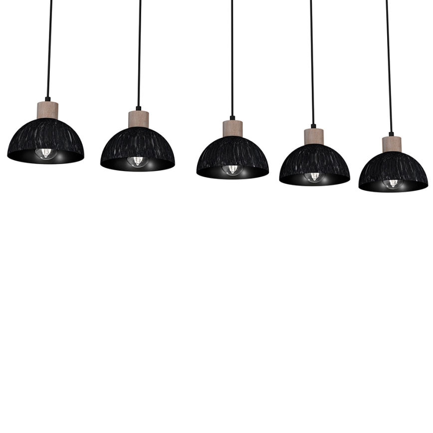 Lampadario a sospensione con filo ERIK 5xE27/60W/230V marrone/nero