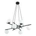 Lampadario a sospensione con filo ESSA 8xE14/10W/230V nero/bianco