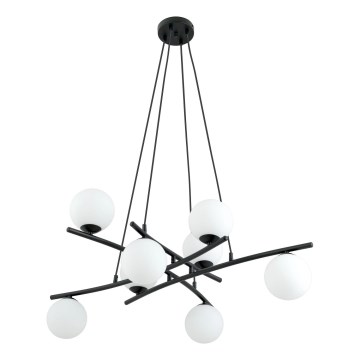 Lampadario a sospensione con filo ESSA 8xE14/10W/230V nero/bianco