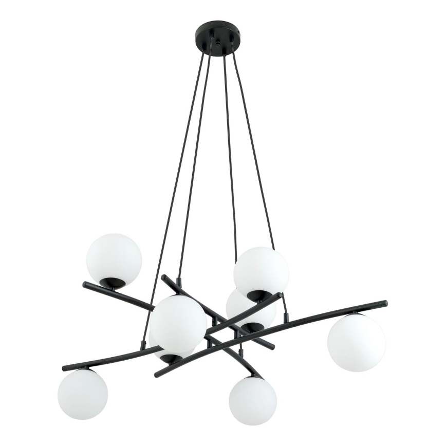 Lampadario a sospensione con filo ESSA 8xE14/10W/230V nero/bianco
