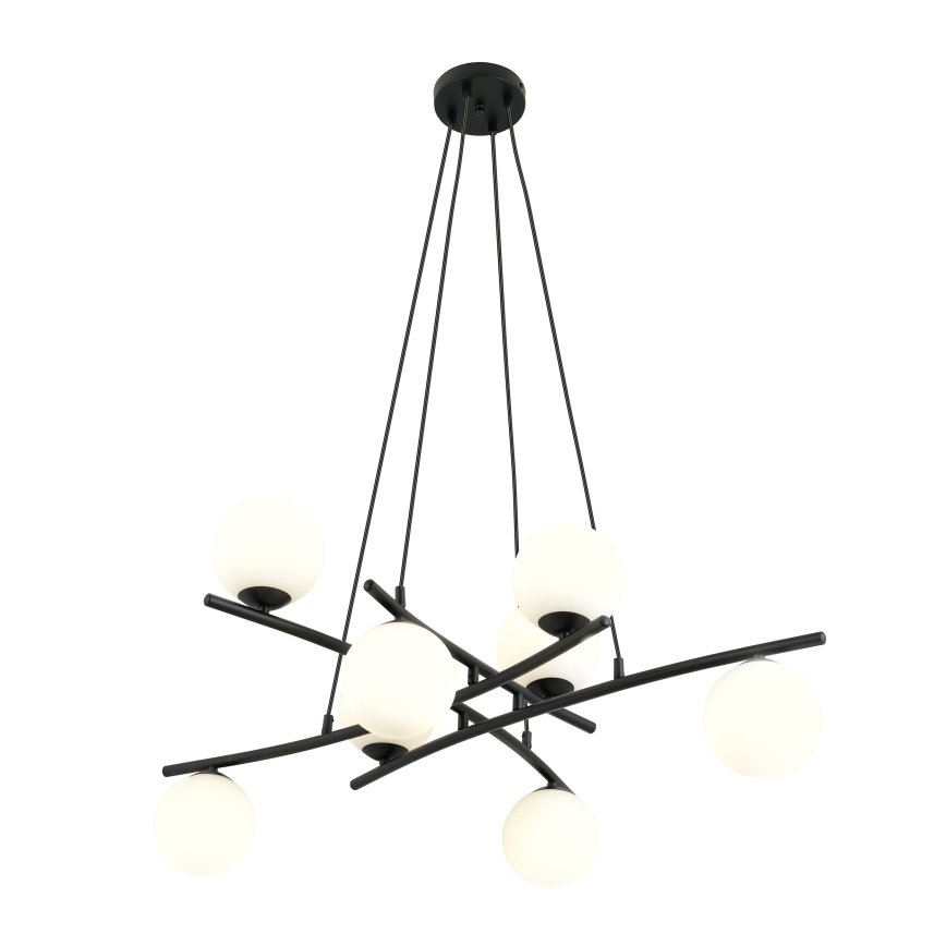 Lampadario a sospensione con filo ESSA 8xE14/10W/230V nero/bianco
