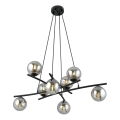 Lampadario a sospensione con filo ESSA 8xE14/10W/230V nero/fumé